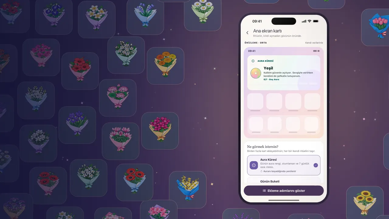 Gece: ana ekran widget'ı